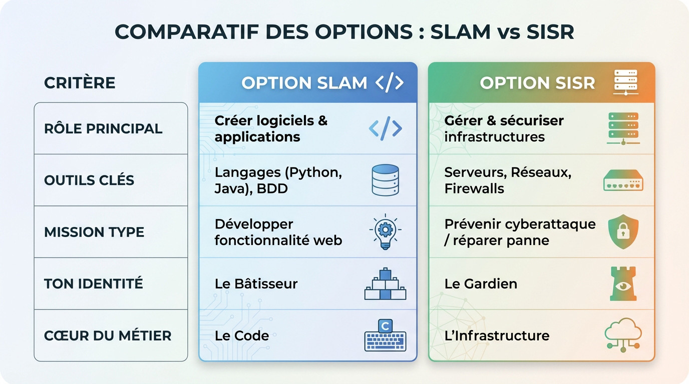 Comparatif visuel entre les options SLAM et SISR du BTS SIO