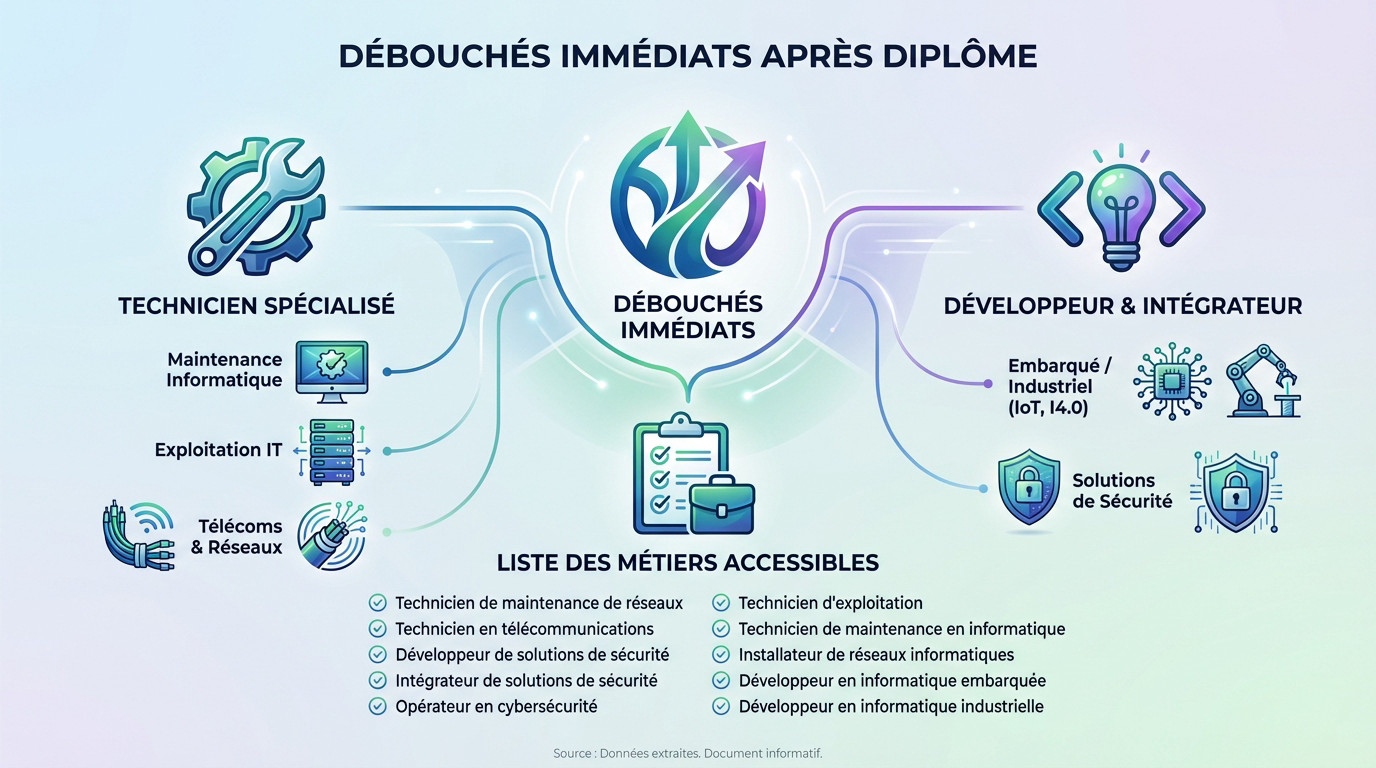 Professionnel de l'informatique travaillant sur des serveurs réseaux après un BTS CIEL option A
