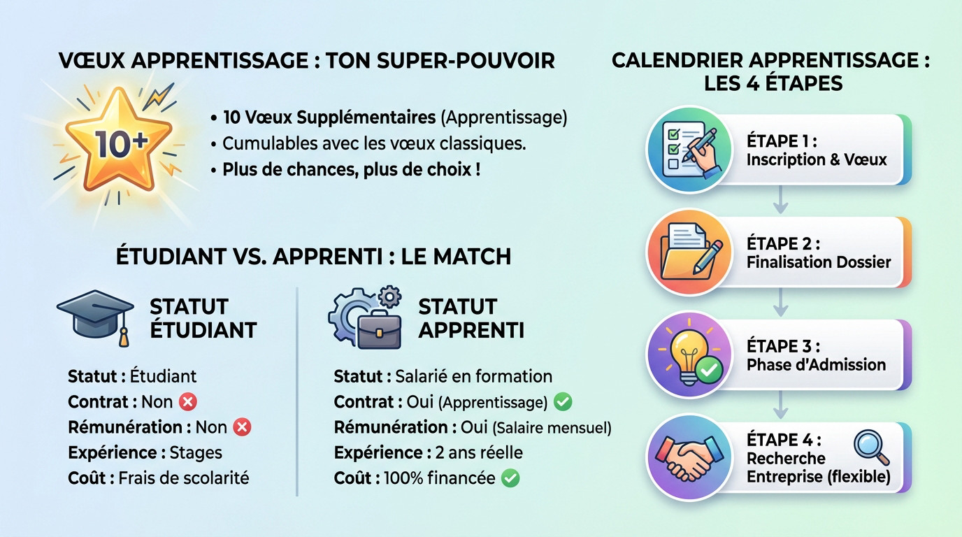 Jeune étudiant consultant son dossier Parcoursup pour l'apprentissage sur une tablette