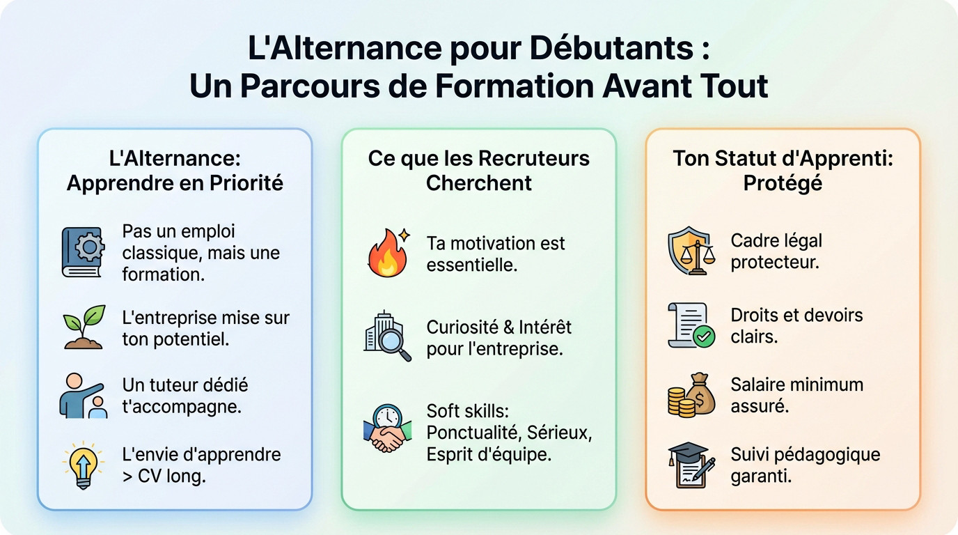 Jeune en alternance apprenant un métier avec son tuteur en entreprise