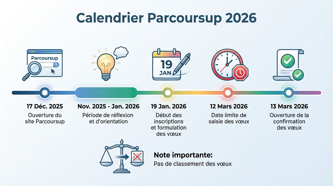 Dates clés du calendrier Parcoursup 2026 pour réussir son orientation