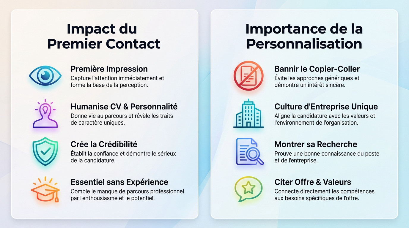 Impact du premier contact et importance de la personnalisation dans une lettre de motivation