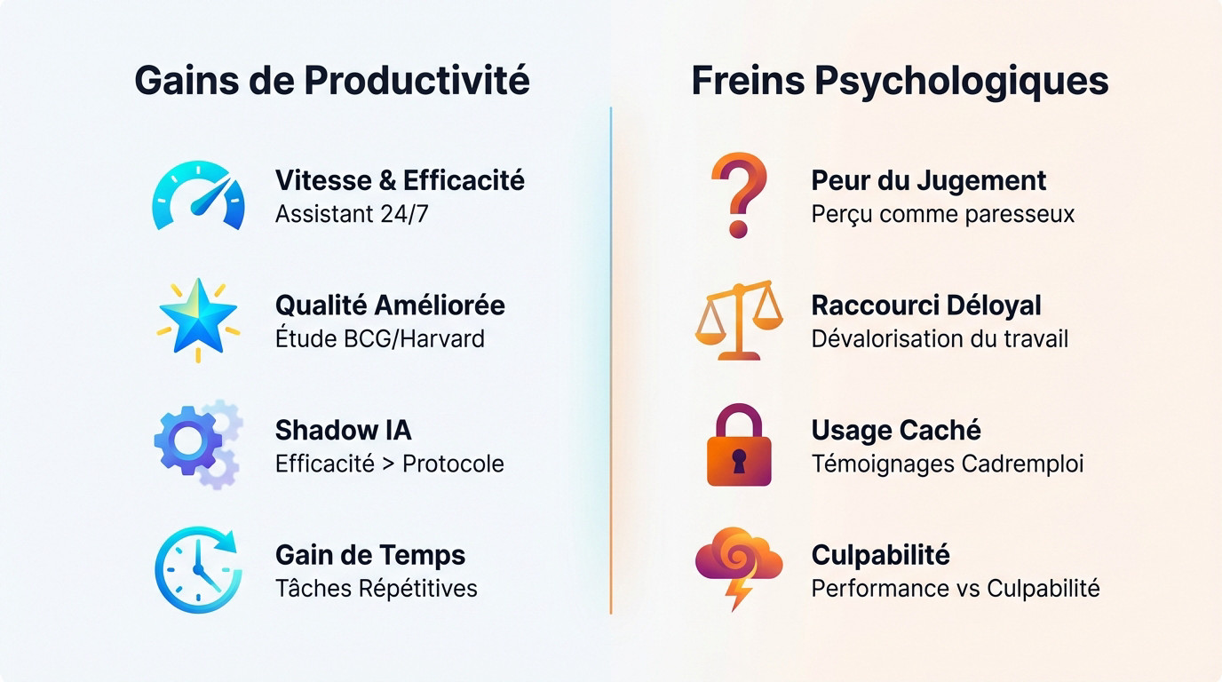 Jeune alternant utilisant l'intelligence artificielle au bureau pour gagner en efficacité