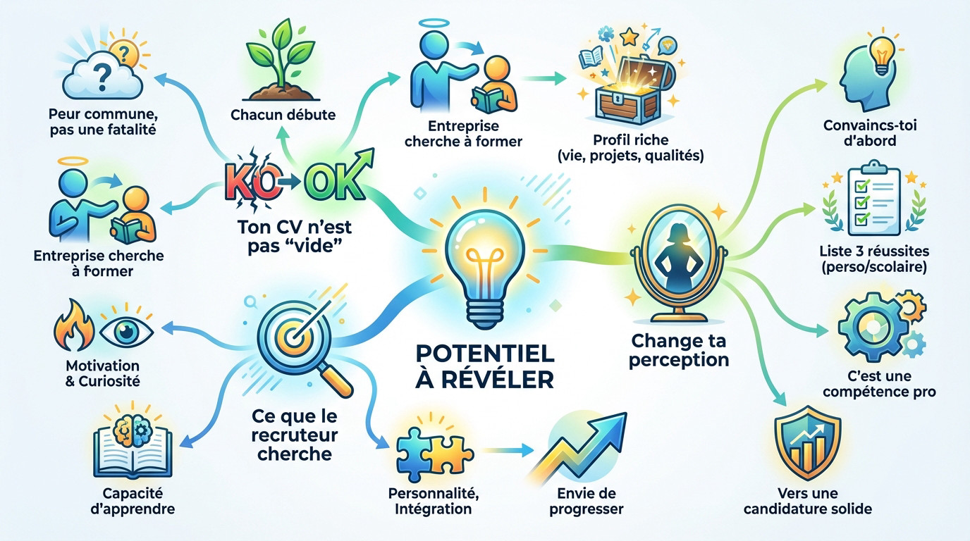 Jeune candidat confiant préparant sa candidature pour une alternance