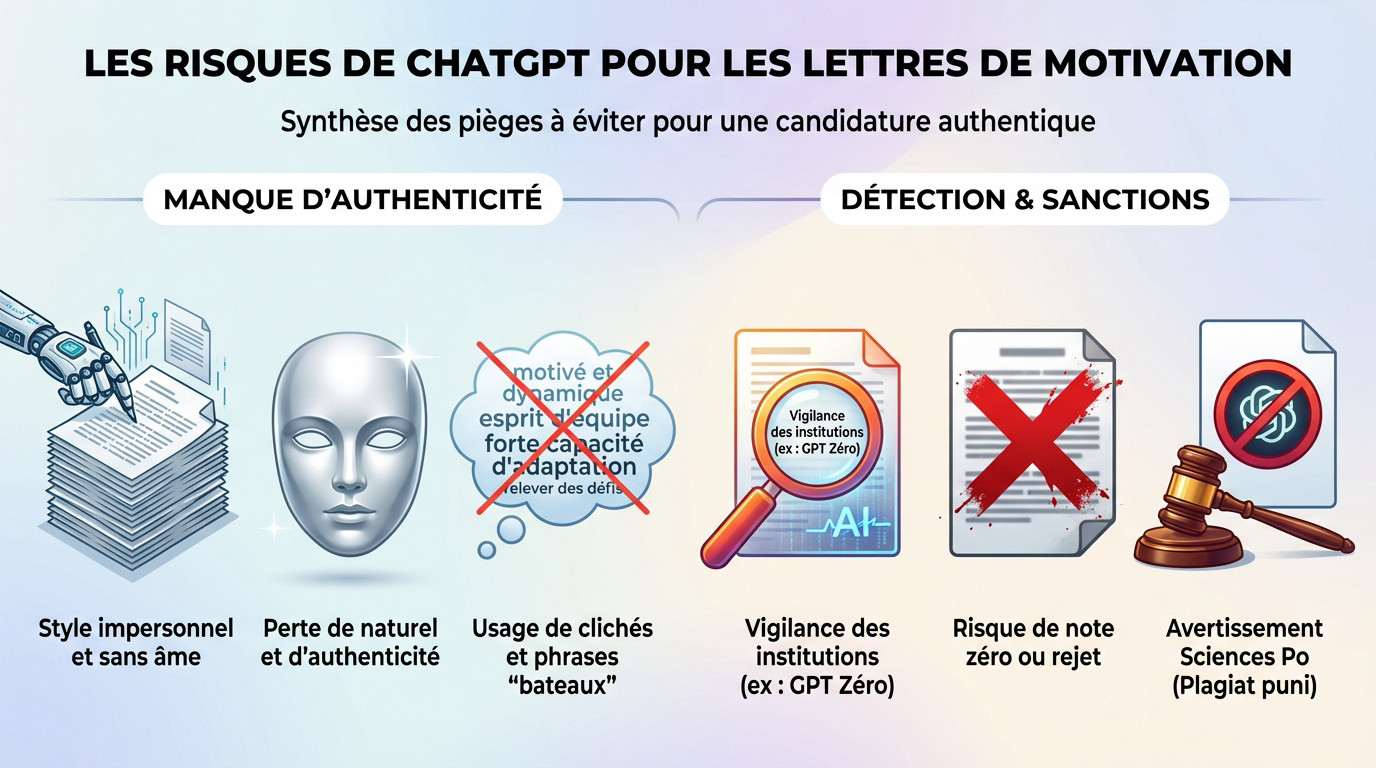 Illustration des risques liés à l'usage de ChatGPT pour une lettre de motivation