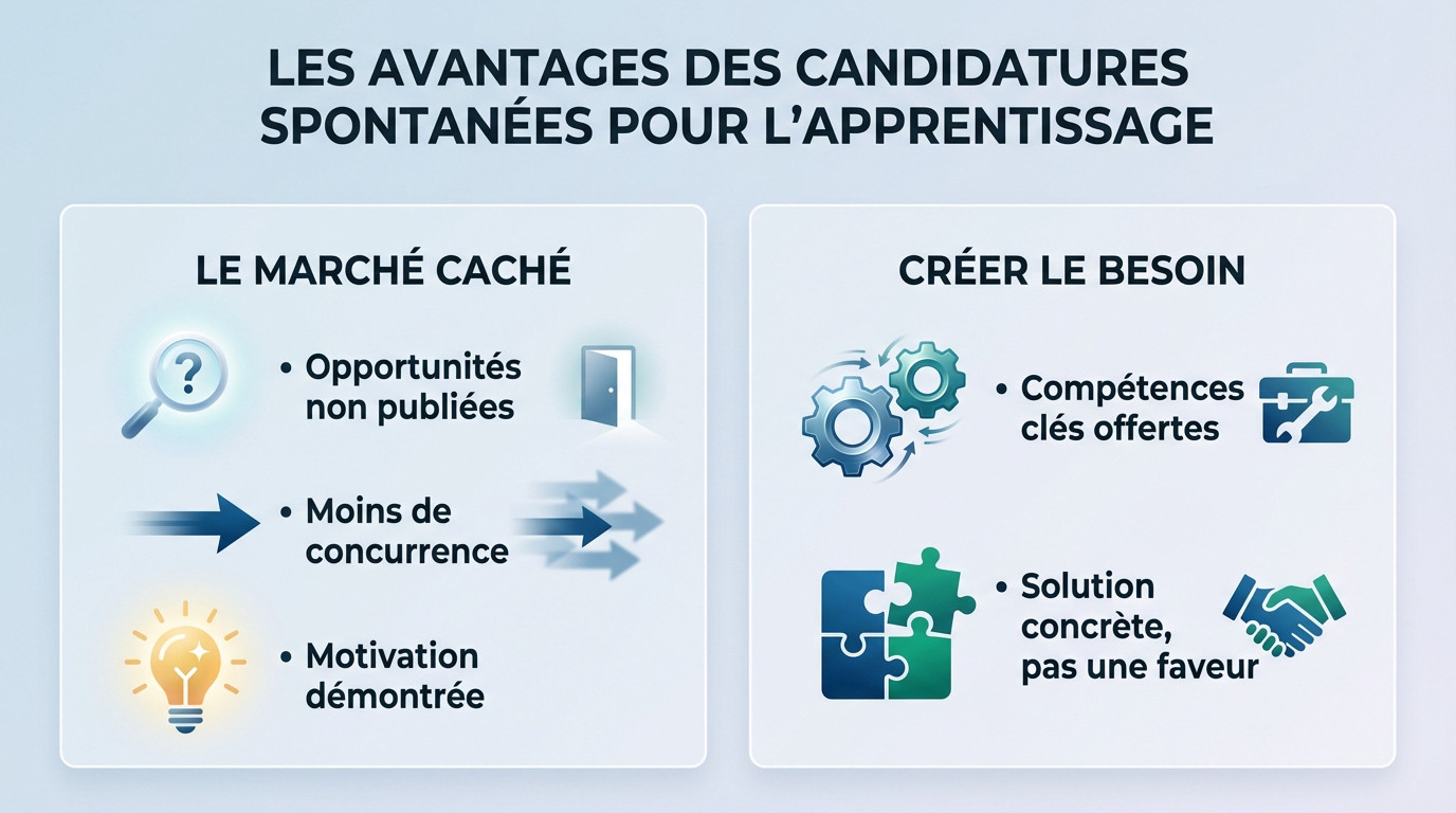 Jeune candidat préparant une candidature spontanée pour trouver son alternance