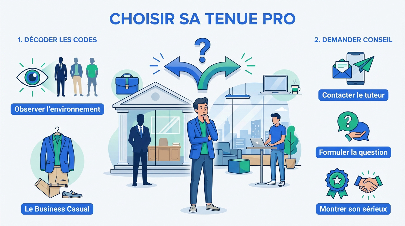 Guide visuel pour choisir sa tenue professionnelle en alternance