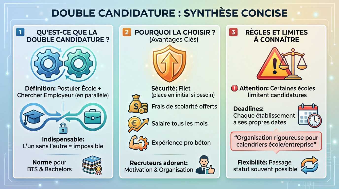 Schéma explicatif du processus de double candidature alternance et formation initiale