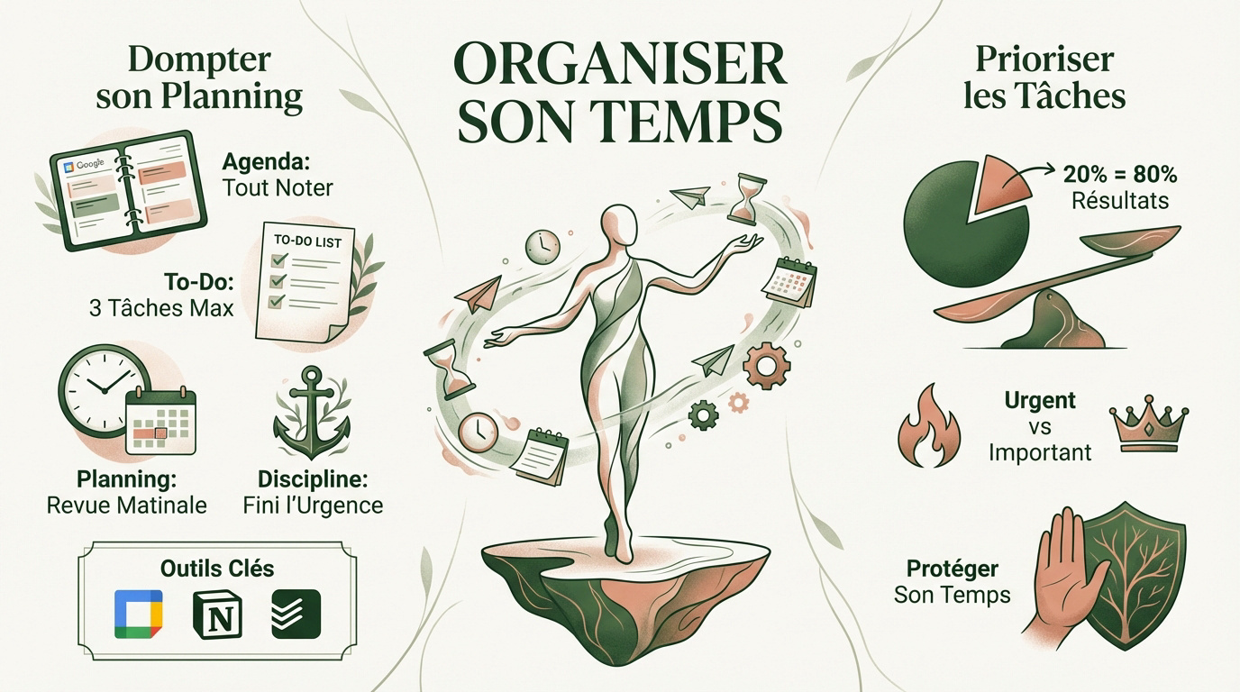 Infographie pour organiser son temps en alternance
