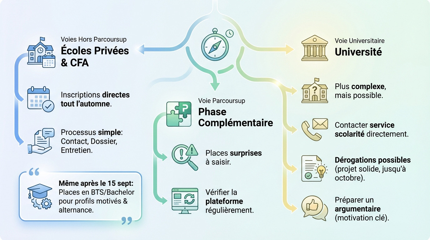 Étudiant consultant les options d'inscription tardive pour une alternance