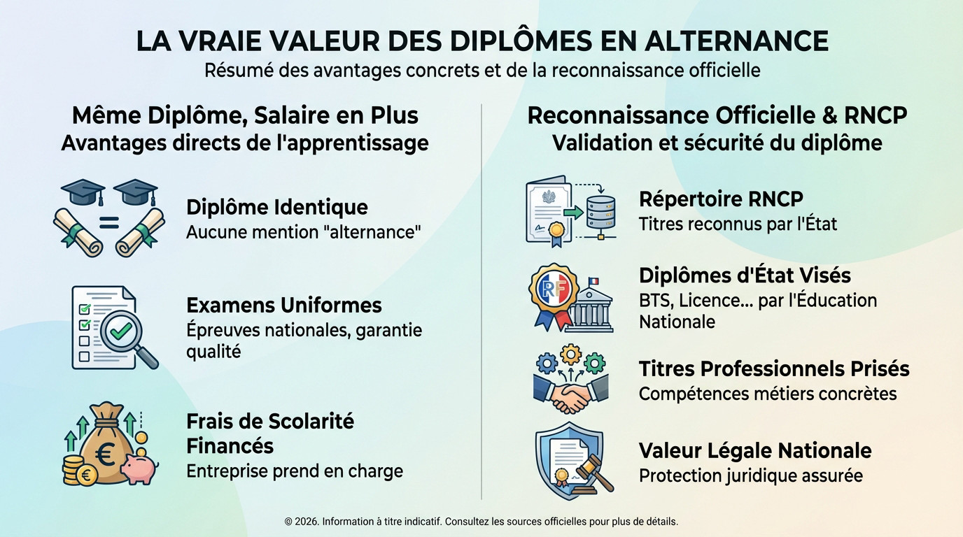 Étudiant en alternance recevant son diplôme reconnu par l'État