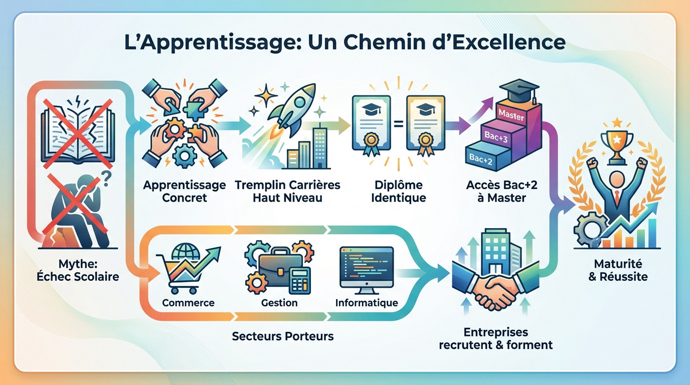 Jeune étudiant confiant en alternance brisant les clichés sur l'apprentissage