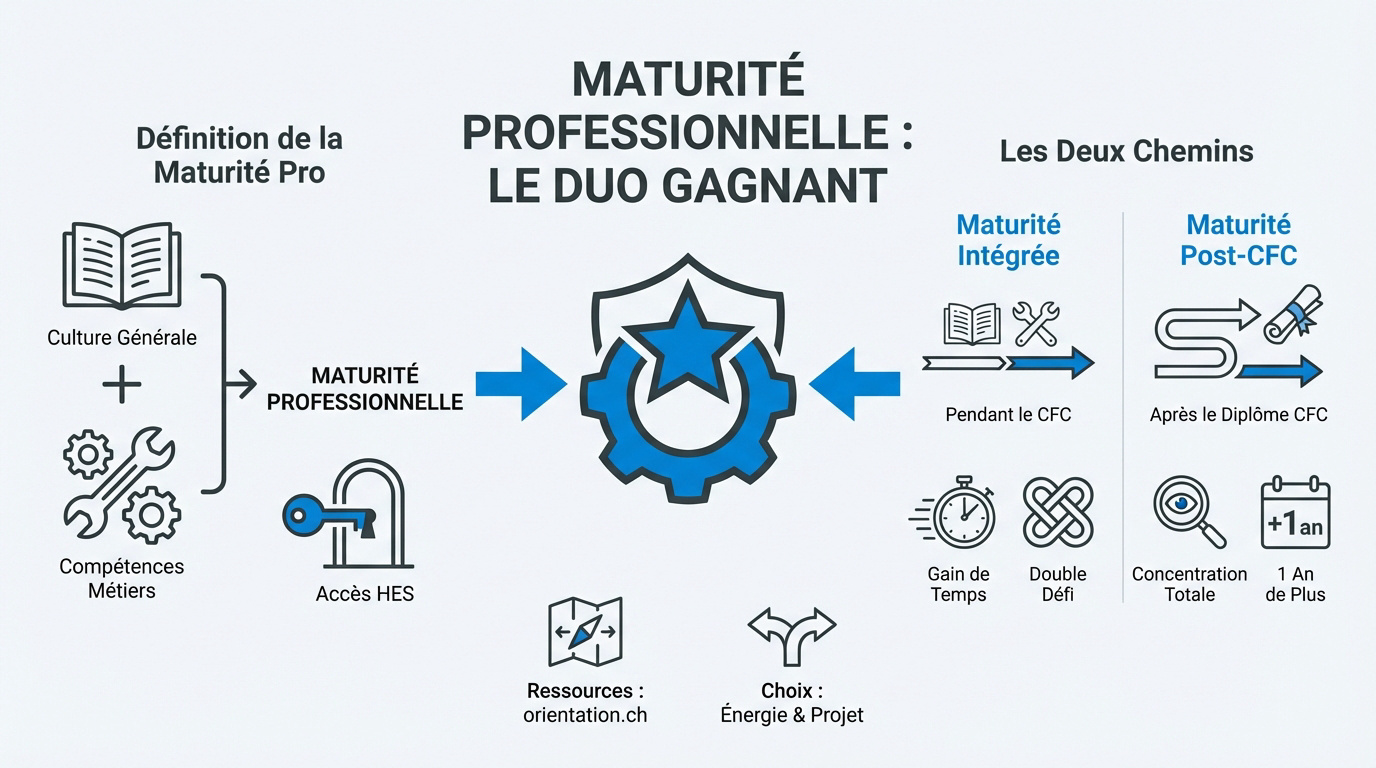 Jeune étudiant suisse en formation de maturité professionnelle