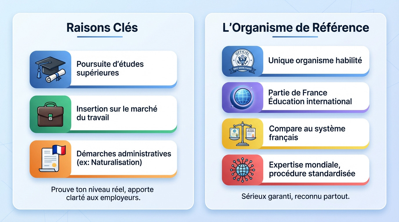 Étudiant consultant son attestation de comparabilité ENIC-NARIC pour valider son diplôme étranger en France