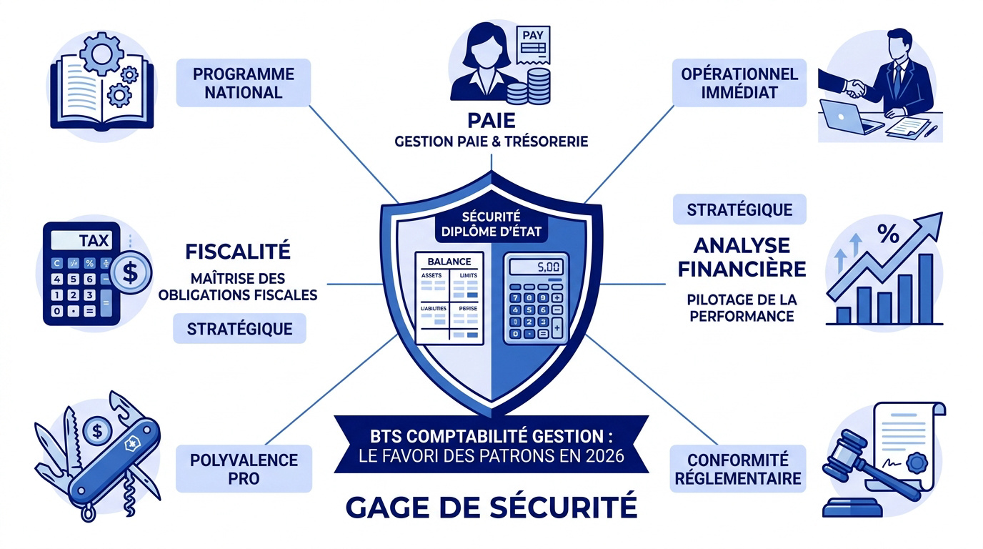 Étudiant en BTS Comptabilité Gestion travaillant sur des bilans financiers en entreprise