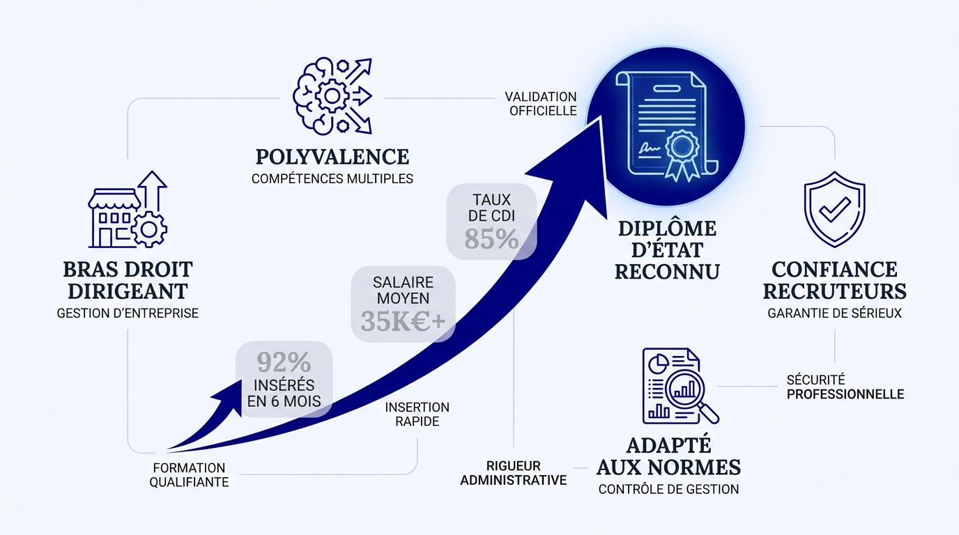 Infographie sur la réussite professionnelle en BTS CG