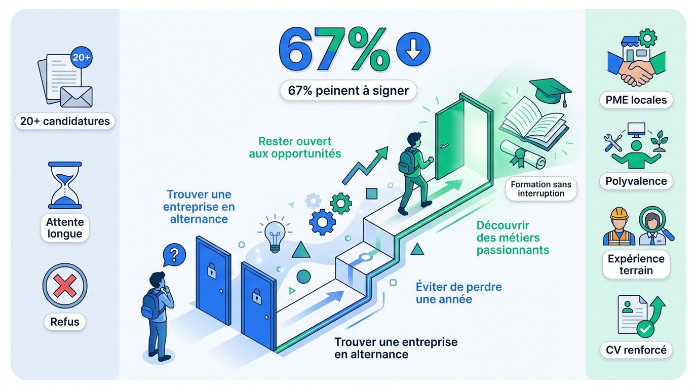 Étudiant cherchant une alternance sur son ordinateur