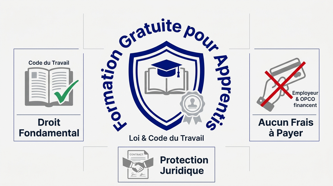 Illustration de la loi sur la gratuité de la formation en apprentissage