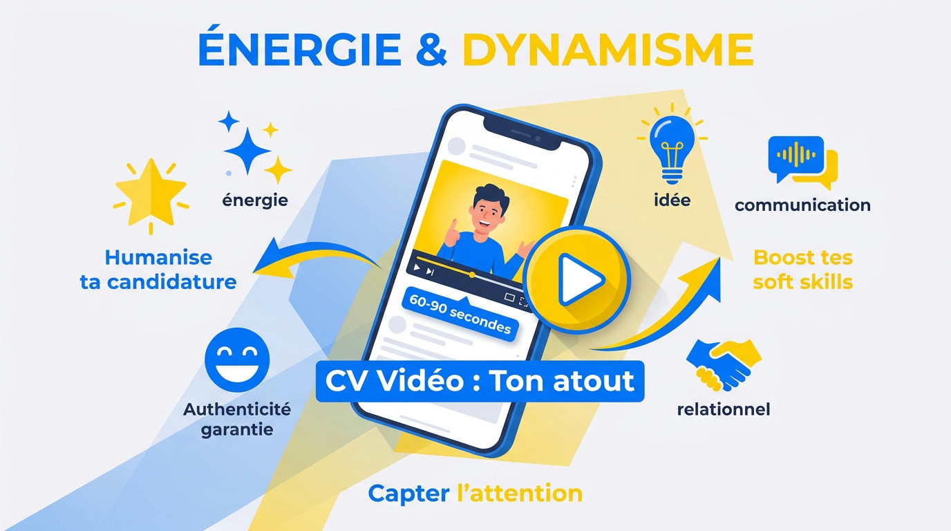Étudiant filmant son pitch vidéo pour son alternance